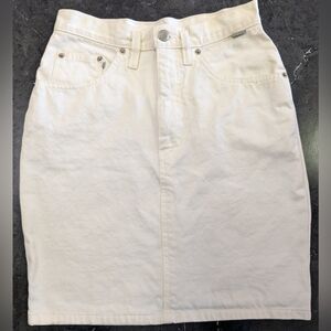 USA Made ESPRIT Jean Skirt Size 25 off white mini denim skirt